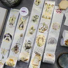 Лента васи из золотой фольги, винтажная бумажная лента для рукоделия и рукоделия, для скрапбукинга, рождественского подарка, дня рождения, свадьбы