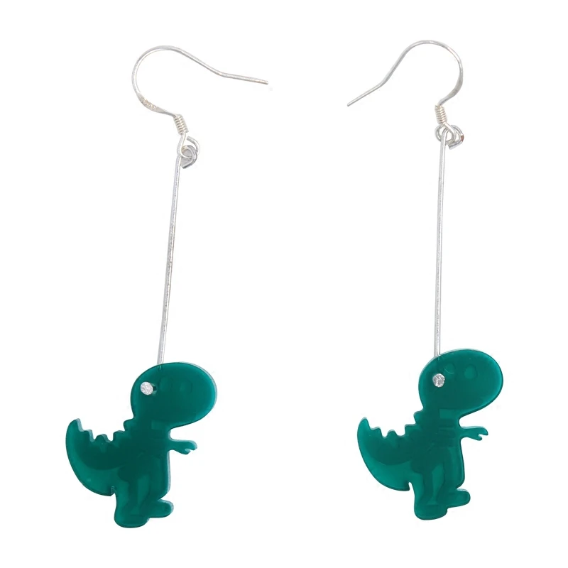 Индивидуальные серьги гвоздики с динозаврами для женщин и девушек в стиле панк