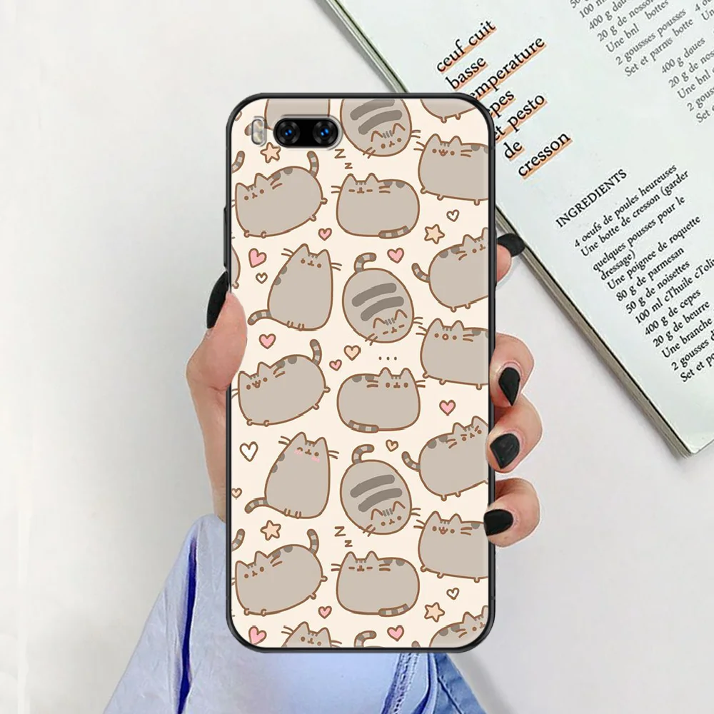 

cute cartoon cat Pusheen Phone case For Xiaomi Mi Max Note 3 A2 A3 8 9 9T 10 Lite Pro Ultra black painting waterproof 3D hoesjes