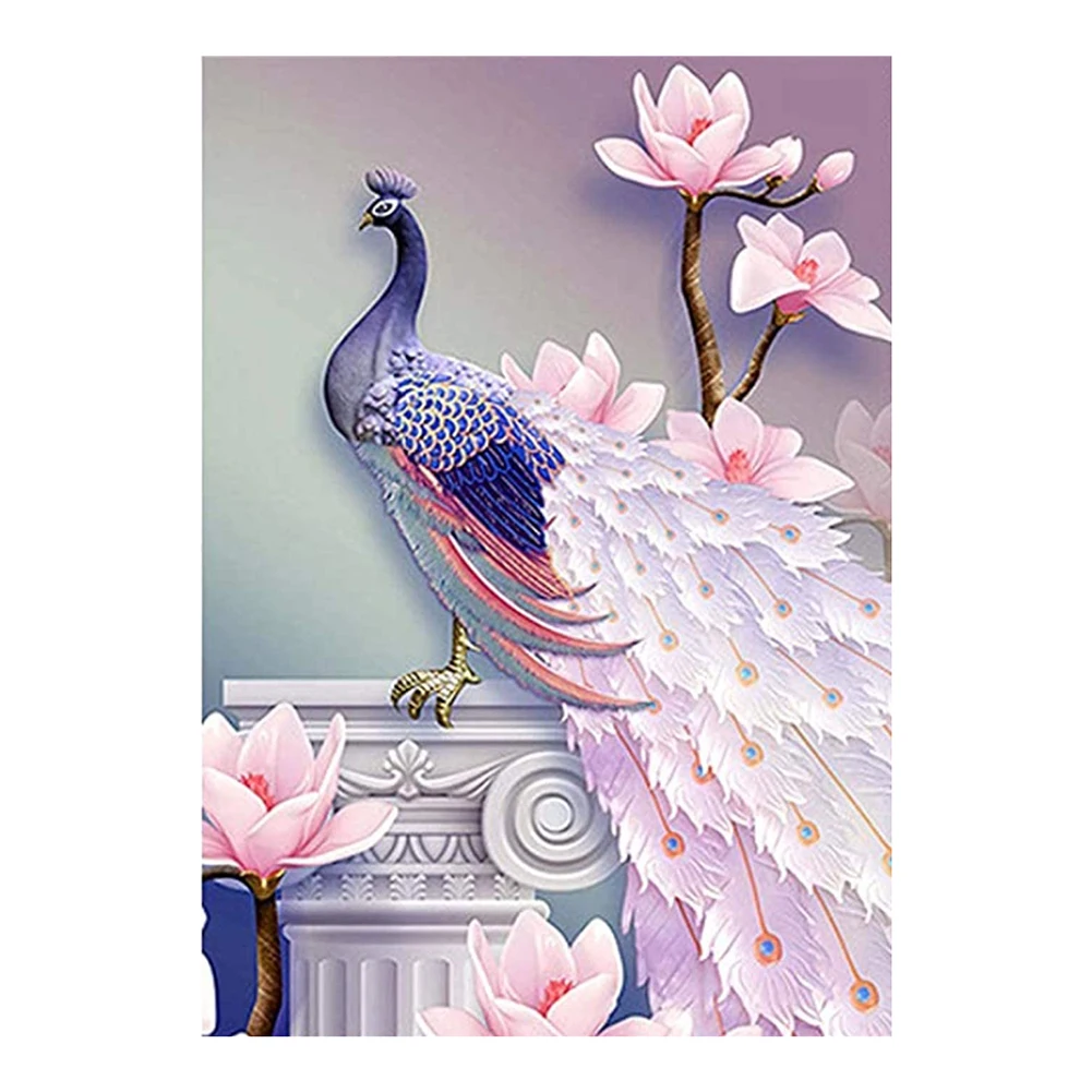 Набор для алмазной живописи сделай сам картина с изображением павлина магнолии