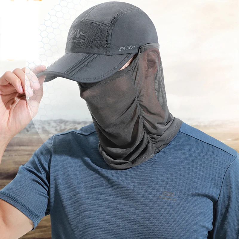 

Fishing Cap Summer Quick-drying Breathable Sun Hat Anti-mosquito Climbing Cap Outdoor Men Women Sports Cycling Cap