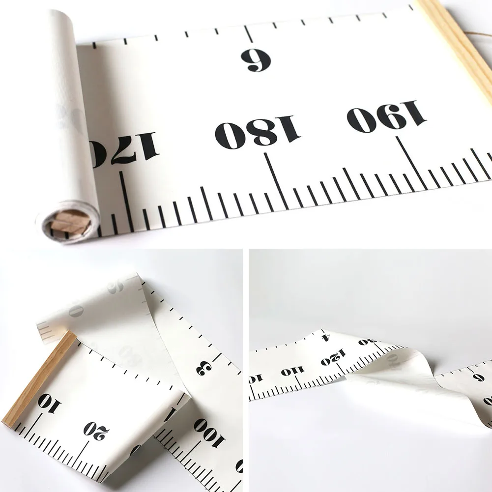 

Ruler Hanging Wooden Home Decoration Kids Growth Chart Rollable Simple Height Measure Photography Prop