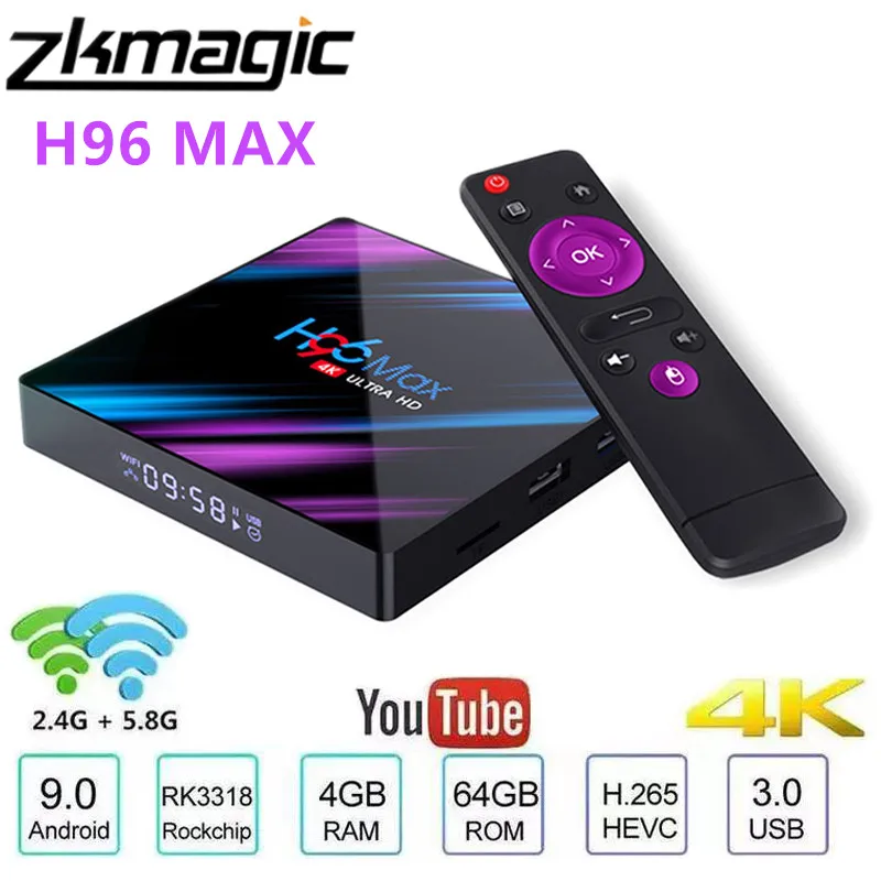 Android 10 0 Tv Box H96 MAX с двумя камерами процессор Rockchip 32GB/64GB компьютерной приставки к