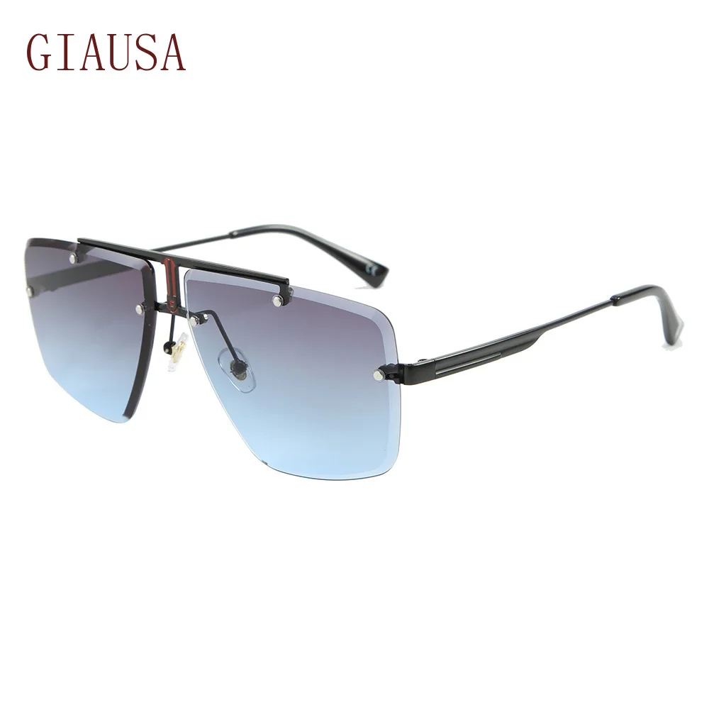 

GIAUSA Men's square cut edge Sunglasses 2021 European and American trend cover men's glasses driving fashion sunglasses