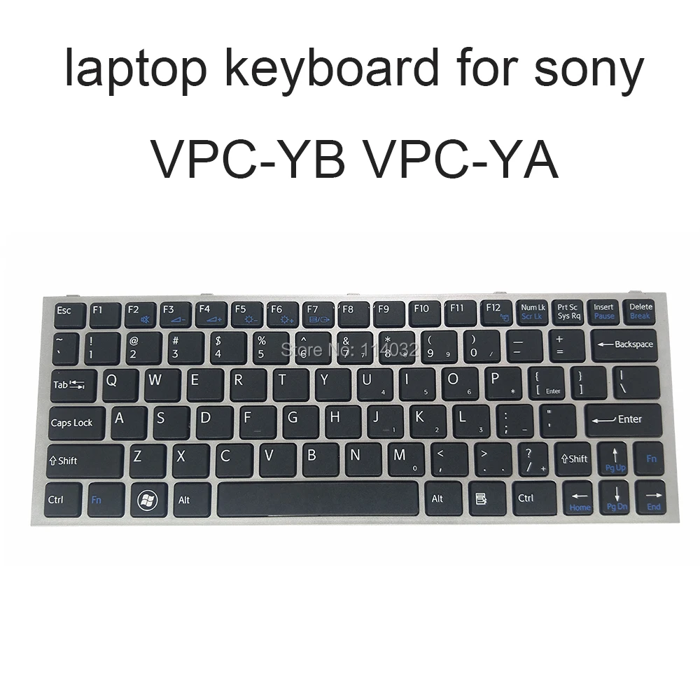 Сменные клавиатуры VPCYB для Sony VAIO VPCYA VPC YA YB US английский черный с серебряной рамкой