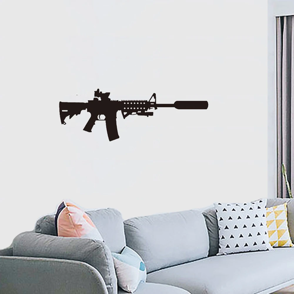 Фон для украшения стены полые наклейки AK47 настенные оружие военный мальчик