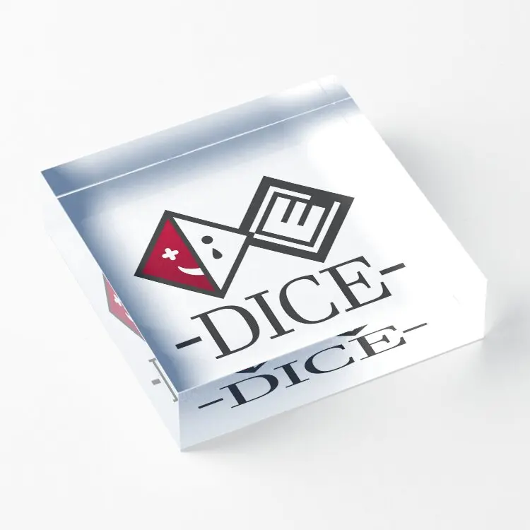 

Логотип D I C E, акриловый блочный Печатный коврик, декор для комнаты, прозрачные фотографии, тиснение, модная свадебная Милая доска для спальн...