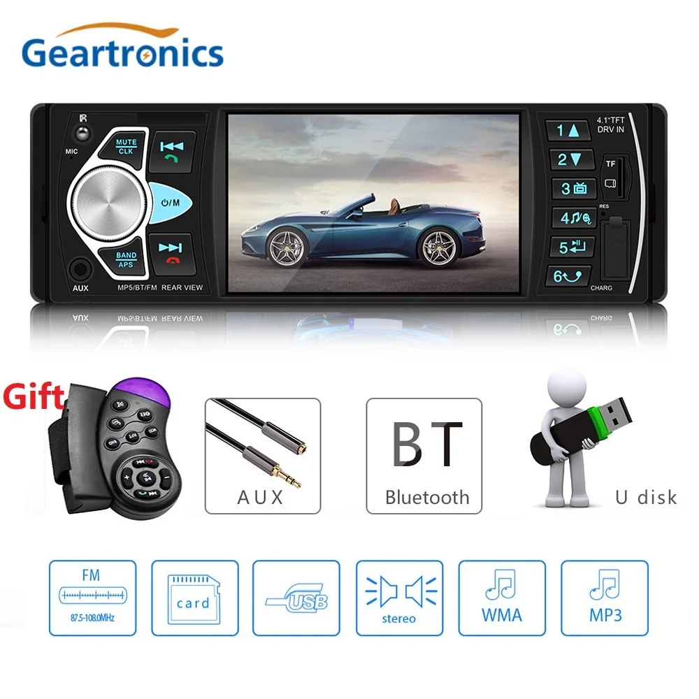 Автомагнитола 4 1 дюйма din 4022d FM радио Bluetooth поддержка камеры заднего