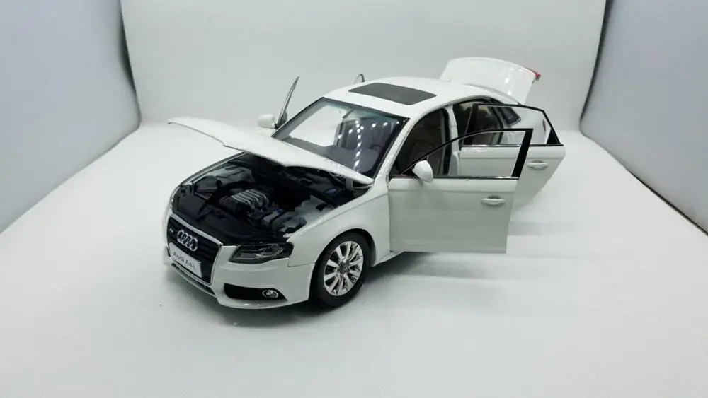 1:18 Модель литья под давлением для Audi A4L 2010 игрушечный автомобиль из белого сплава