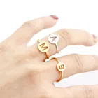 Женское ажурное кольцо, регулируемое кольцо золотого цвета из нержавеющей стали
