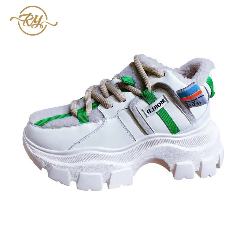 RY-RELAA женские кроссовки коллекция 2018 года модные из натуральной кожи на платформе