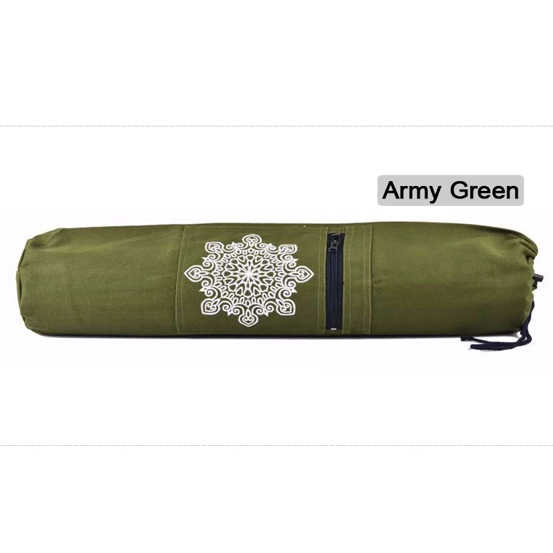 Army Green 70 см x 16 см, тканевый практичный Коврик для йоги, пилатеса, сумка на шнурке для переноски, спортивная сумка для упражнений, тренажерного зала, фитнеса, рюкзак для 8 мм, коврик для йоги - Цвет: Army Green