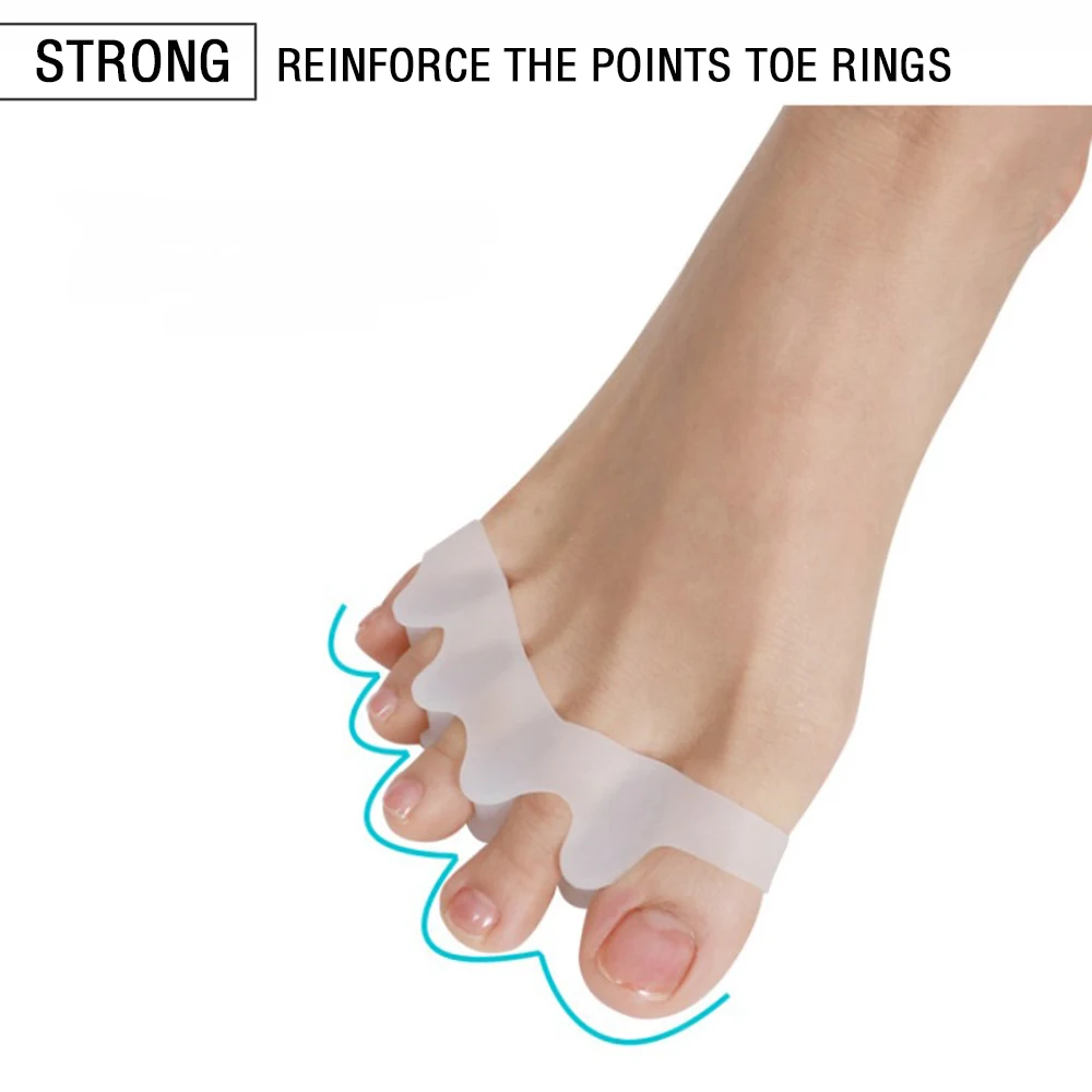 

2pcs Toe Separator Correction Hallux Valgus Corrector Silicone Orthopedic Hammer Separator Straightener Spreader Foot Care Tool