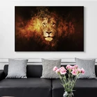 Абстрактная картина с изображением огненного льва в скандинавском стиле