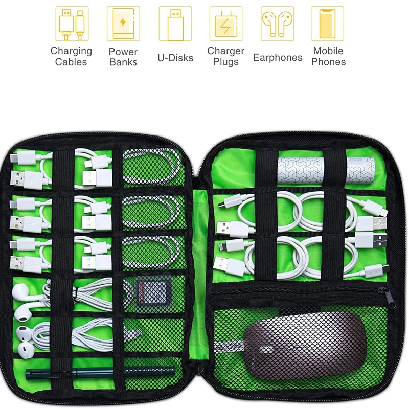 Продажа Дорожный органайзер для кабелей, сумка, водонепроницаемый портативный электронный органайзер для USB-кабеля, шнура, телефона, зарядного устр...