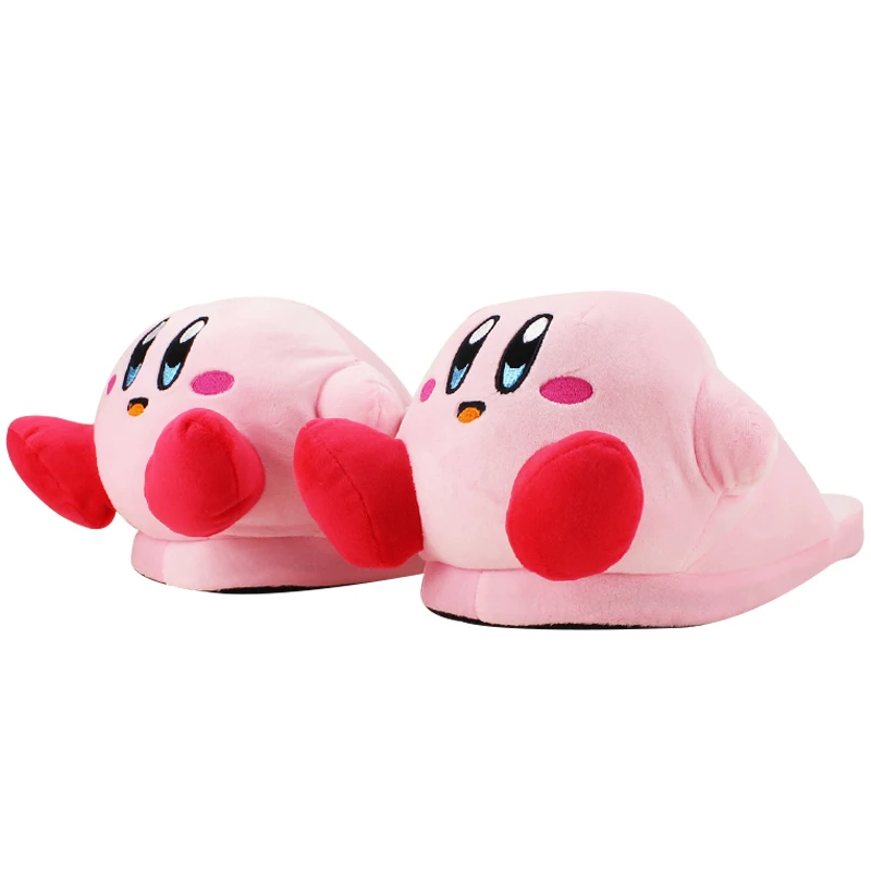 29cm Kirby slipper Супер Марио Йоши Единорог гриб Кот Олаф Игрушки зимние мужские и женские хлопковые домашние теплые тапочки домашняя плюшевая обувь с героями мультфильмов - Цвет: 29cm Kirby slipper