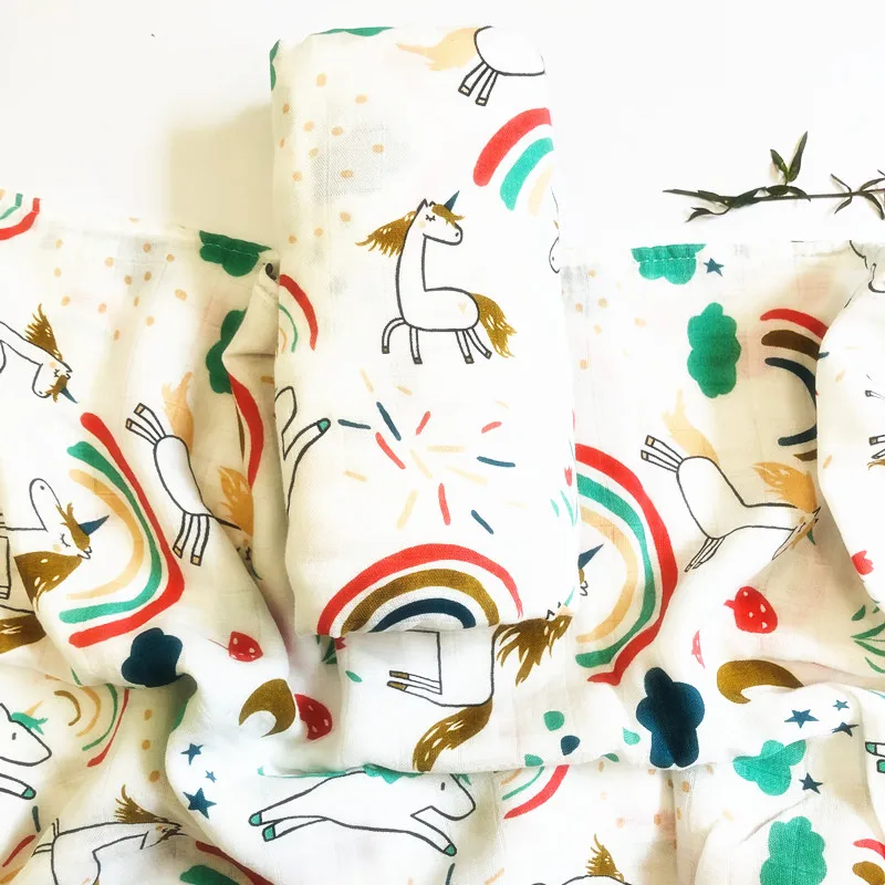 Активная печать новорожденных 47x47 дюймов детское муслиновое одеяльце детские