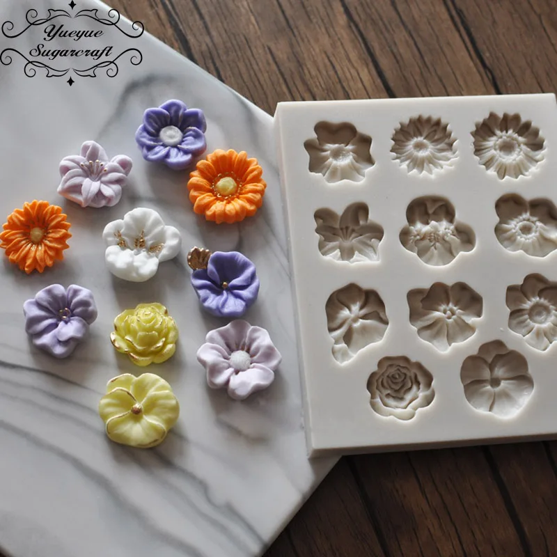 Шоколад Yueyue Sugarcraft 1 шт цветок силиконовая форма помадка форма для украшения торта инструменты форма для шоколадной мастики - Цвет: Шоколад