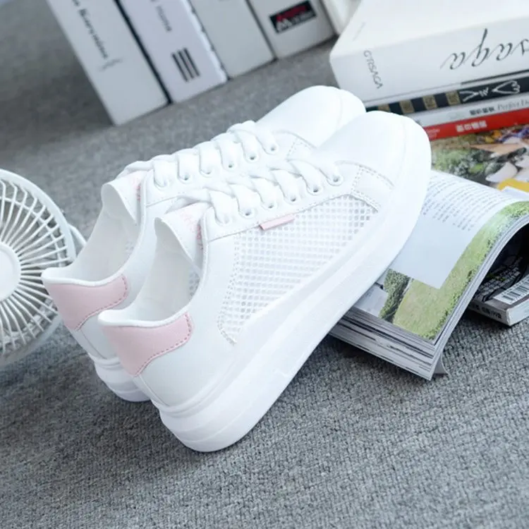 

Women Casual Shoes Fashion Breathable Walking Mesh Lace Up Flat Shoes Sneakers Women Tenis Feminino White Vulcanized Shoes459