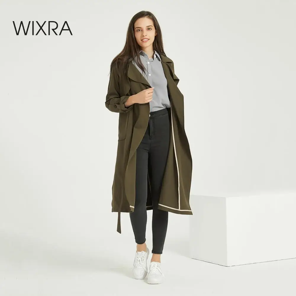 Wixra Женская Повседневная однотонная Классическая верхняя одежда с поясом