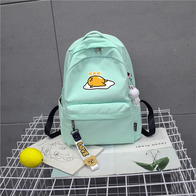 GJG hebaodan Аниме Lazy eggs школьный рюкзак для подростков девочек мальчиков Gudetama сумка рюкзак-сумка через плечо, для путешествий женский рюкзак - Цвет: GJG hebaodan