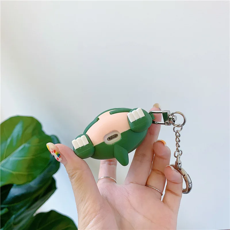 

Fashion Chaveiro Cute 3D PVC Silicone Dinosaur Airpods Case Protective Cover Gift Keychain Keyring For Men Women Christmas Gift