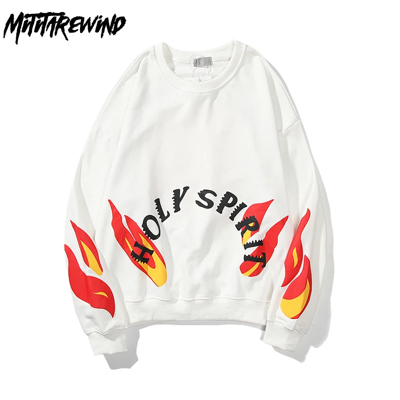 Мужская толстовка в стиле Харадзюку с капюшоном и круглым вырезом|Мужские