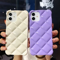 candy color cube pattern shockproof phone case for iphone 12 11 13 pro max xr x xs se 2020 7 8 plus clear silicone case cover
