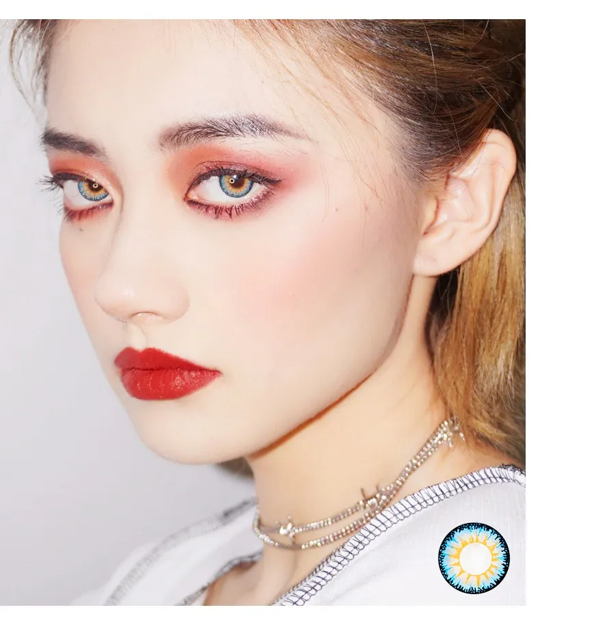 Красивые цветные контактные линзы для зрачков Женские разноцветные вечерние 14 5