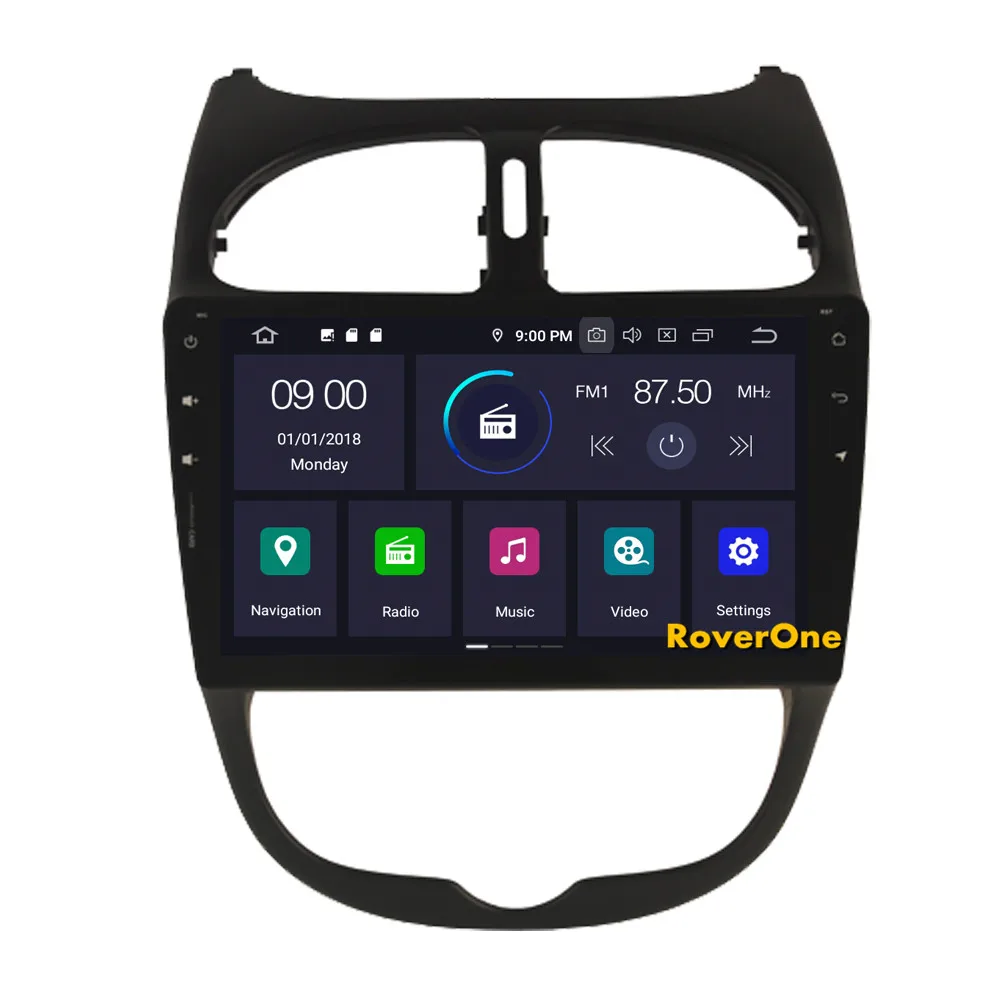 RoverOne автомобильный мультимедийный плеер для peugeot 206 206CC 206SW Android 9,0 4G+ 64G Octa Core радио gps навигация головное устройство Phonelink