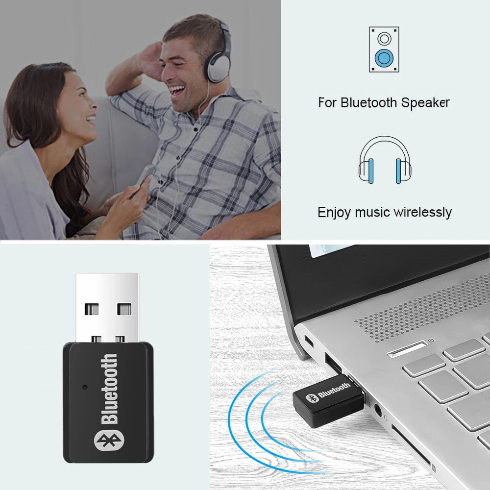 USB AUX Bluetooth 5 0 аудио передатчик мини стерео беспроводной выход для ПК ноутбука Windows