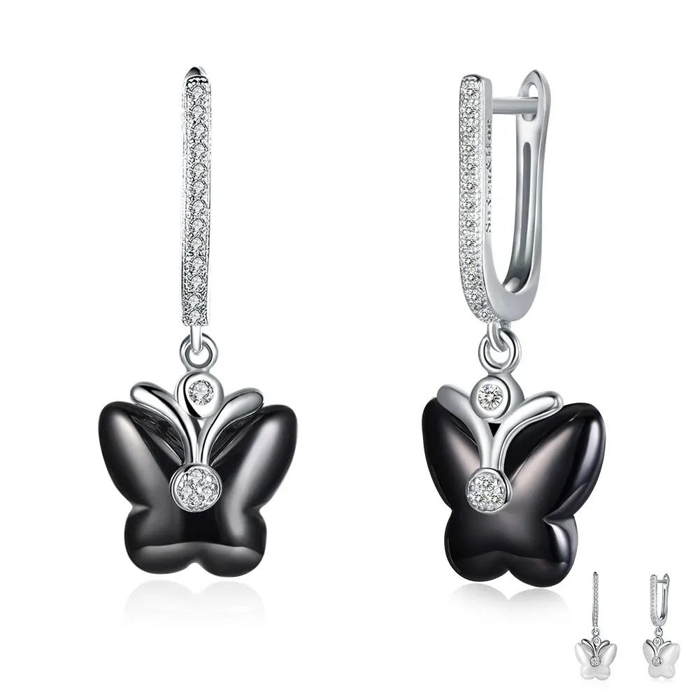 

SILVERHOO новые серьги-бабочки из стерлингового серебра 925 пробы Модные женские серьги Изящные ювелирные изделия подарок подруге на день рожден...