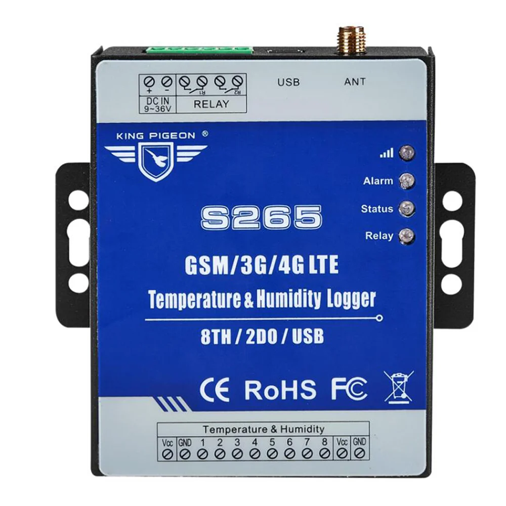 

GSM/SMS/GPRS/4G Supermarket hospital Temperature&Humidity Data Logger S265-King Pigeon