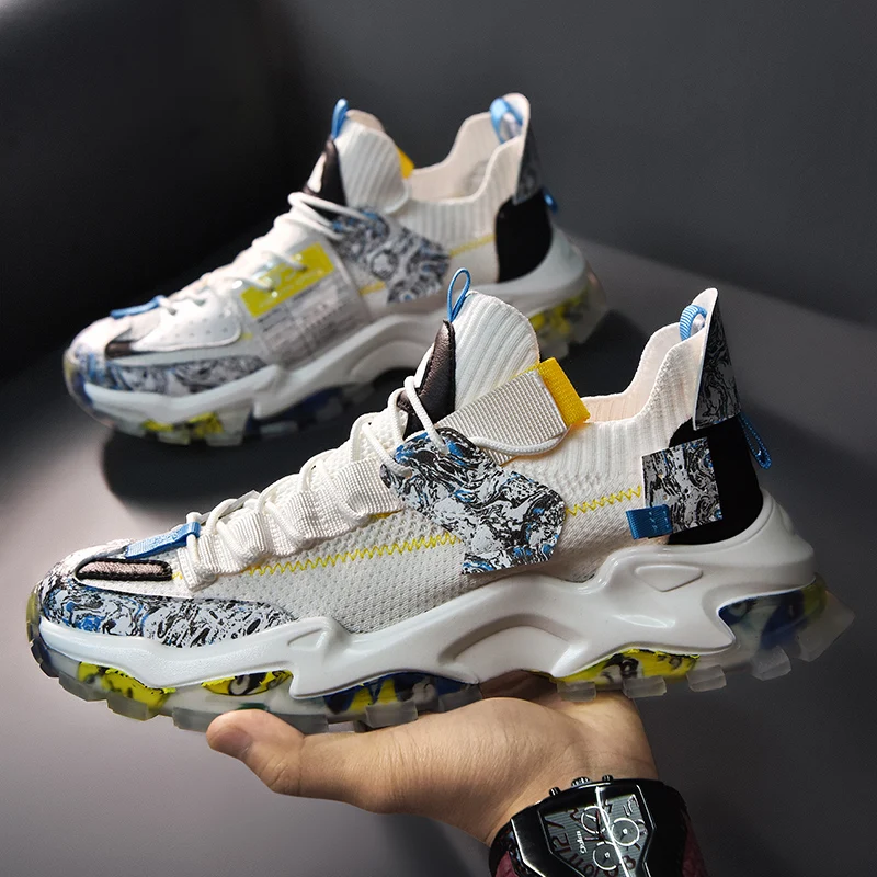 

Массивные кроссовки, мужская модная уличная сетчатая обувь, мужские кроссовки для бега, повседневные современные мужские кроссовки, улична...