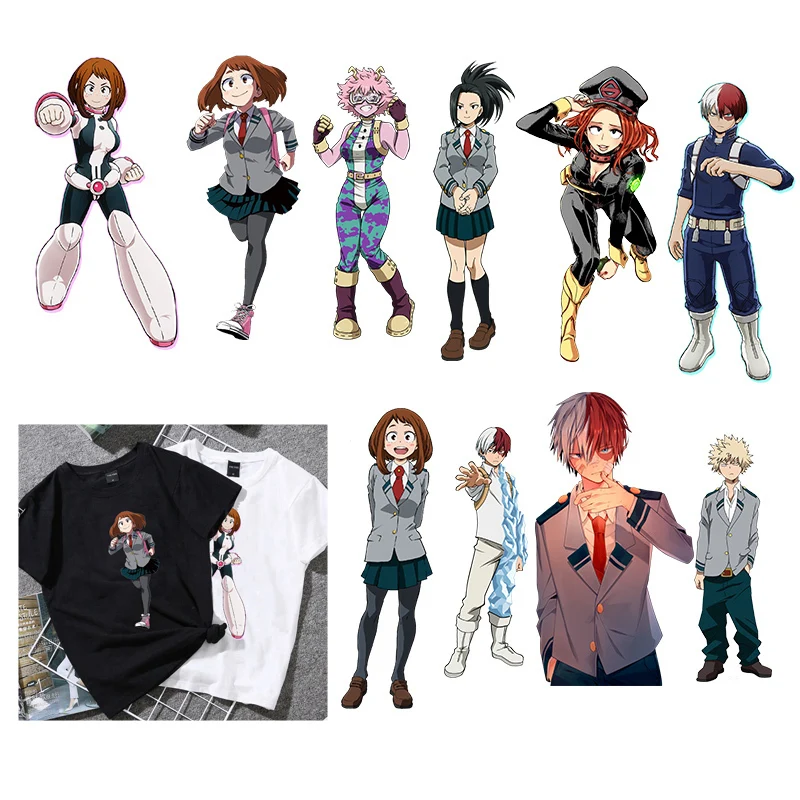 

Cartoon Kawaii Girl DIY Ironing T-shirt Pattern Can Be Washed Japanese Anime Hero Academy Heat Transfer Heat Transfer Decorate