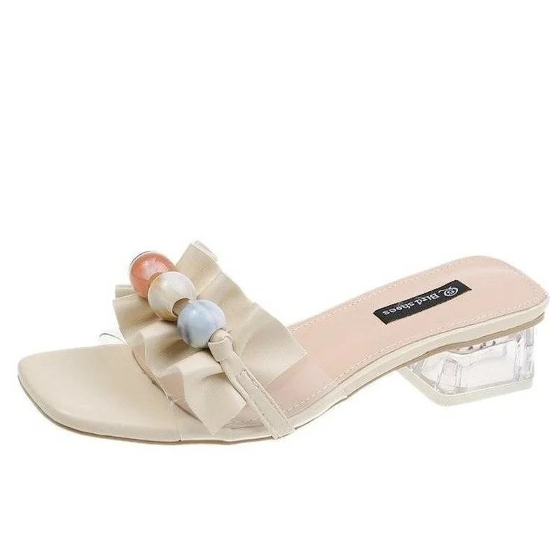 

Fashion Women's Slippers 2021 Summer Women Flip Flops Party Lady Footwear Jelly Women Shoes Low-heeled Open Toe Sandals