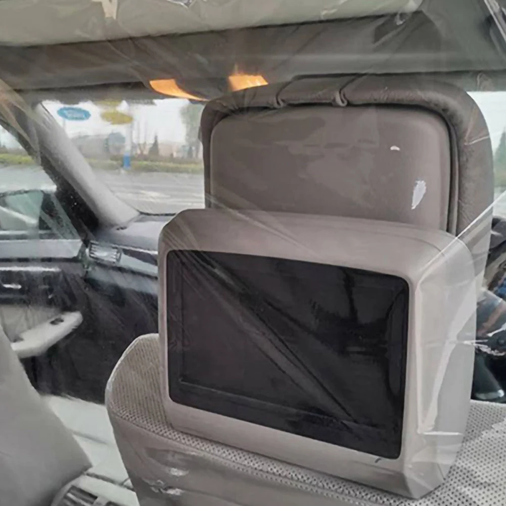 Universal Car Taxi Isolation Protective Film Transparent with 50pcs Disposable Plastic Steering Wheel Cover Waterproof Dustproof |