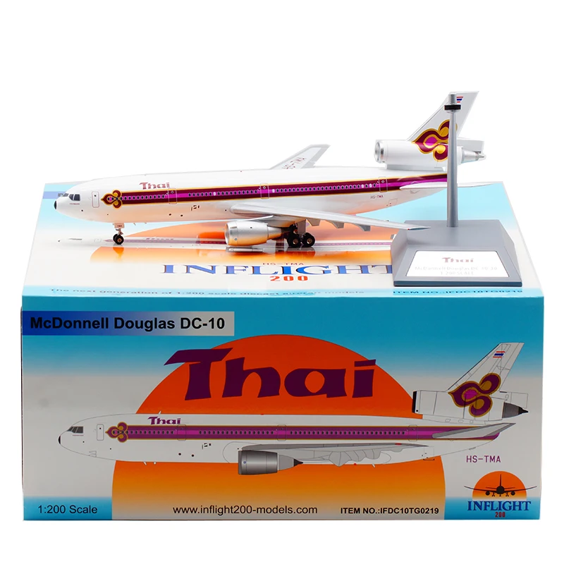 

1:200 Alloy Collectible Plane INFLIGHT IFDC10TG0219 THAI Airways McDonnell Douglas DC-10-30 Diecast Aircarft Jet Model HS-TMA