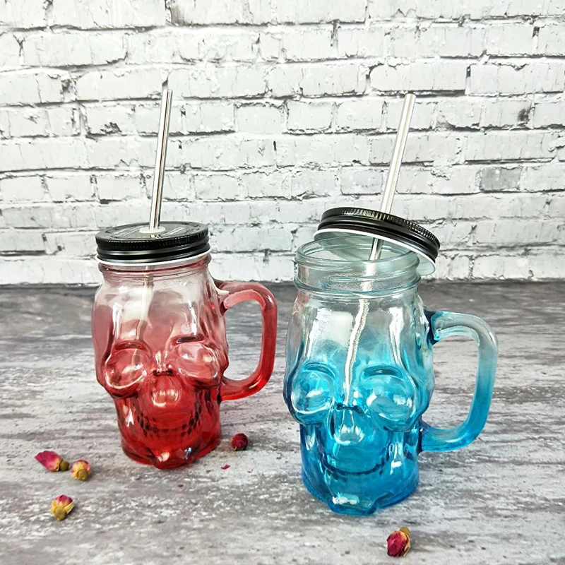 2021 Новая креативная градиентная бутылка с ручкой стеклянная пивная чашка