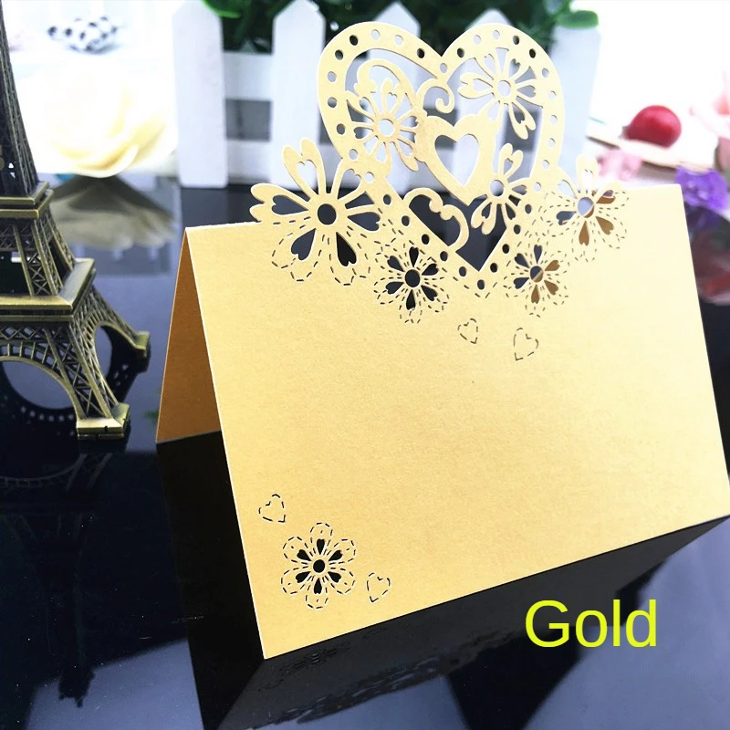 

50pcs White Lace Name Place Cards Wedding Decoration Table Decor Table Name Message Greeting Card Baby Shower Party Supplies