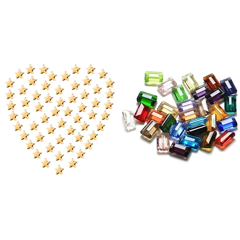 

100 шт., бусины-разделители в форме звезд