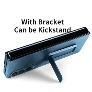 2021 8 new pc material carbon fibre pattern new products case for samsung galaxy z fold 3 case bracket kickstand case free global shipping