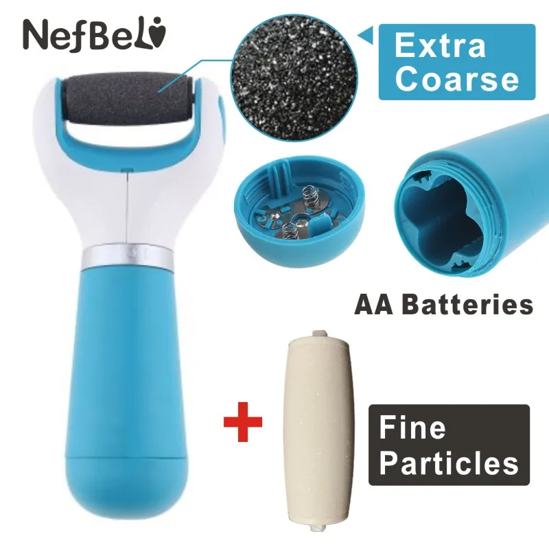 AA battery(Blu)1Fine Электрический пилочка для ухода за ногами, средство для удаления омертвевшей кожи, питание от аккумулятора, usb-отшелушивающий инструмент для удаления пятки мозолей, устройство для педикюра - Цвет: AA battery(Blu)1Fine