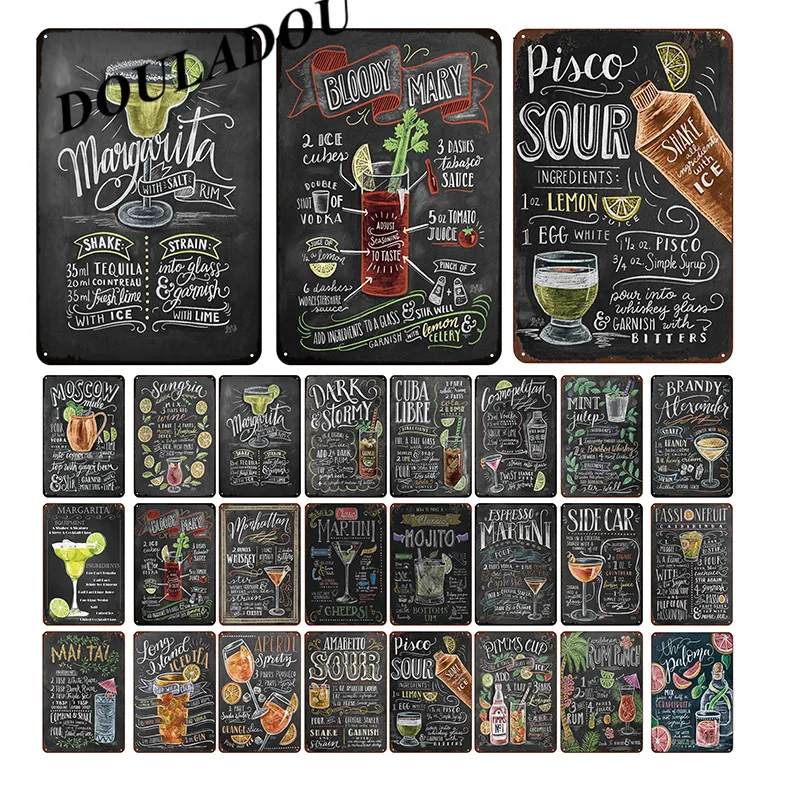 

[Douladou] New MOSCOW Bar Cocktail Club Bar Home Decoration Vintage metal Tin Signs retro Crafts Poster pub wall Sticker 20x30CM