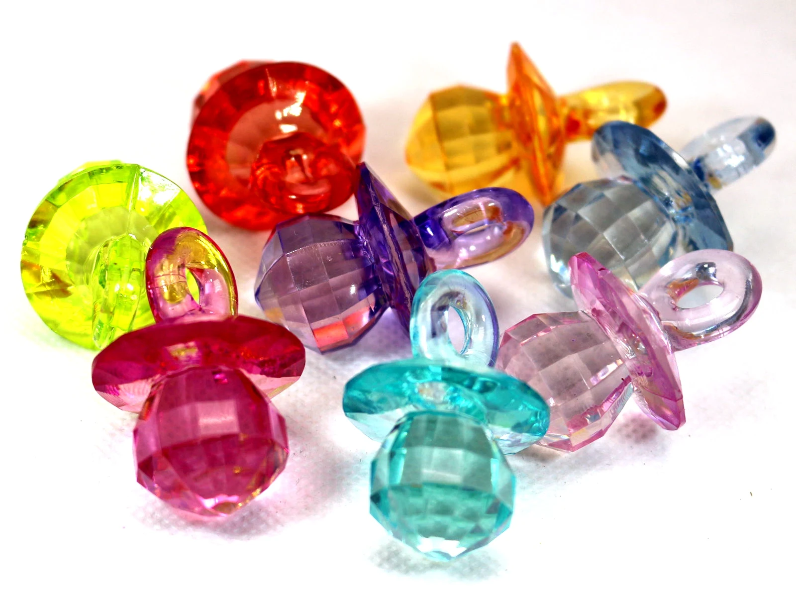 

10 Mixed Color Transparent Acrylic Faceted Large Baby Nipple Pendants 40X28mm
