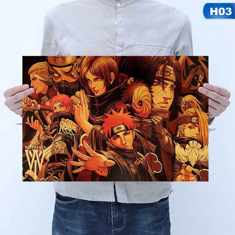 3 Наруто Shippuden Аниме игра плакат искусство из шелковой ткани с принтом 51x35 см Саске Настенная картина декор комнаты - Цвет: 3