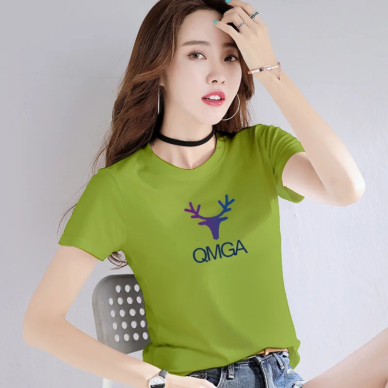 

Fashion Logo multi Printing T Shirts Women's Short Sleeve Fashion 100% cotton Female T-Shirts
