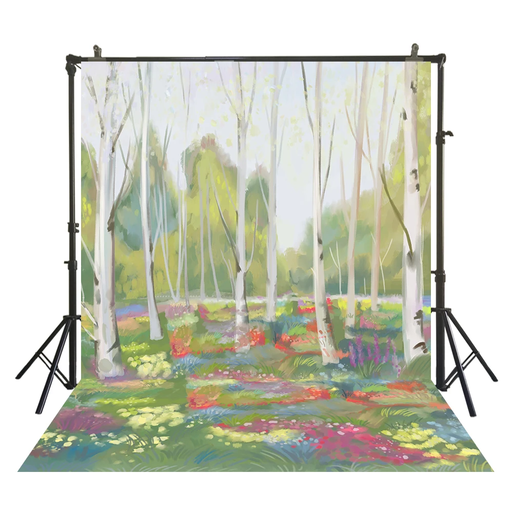 HUAYI акварельный Красочный Трава лес фон весенний пейзаж Фотография обои