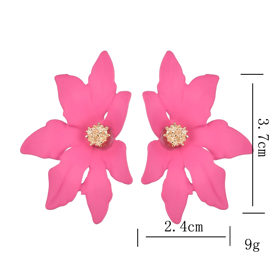 Новые большие серьги гвоздики в Корейском стиле с распылителем и цветком для