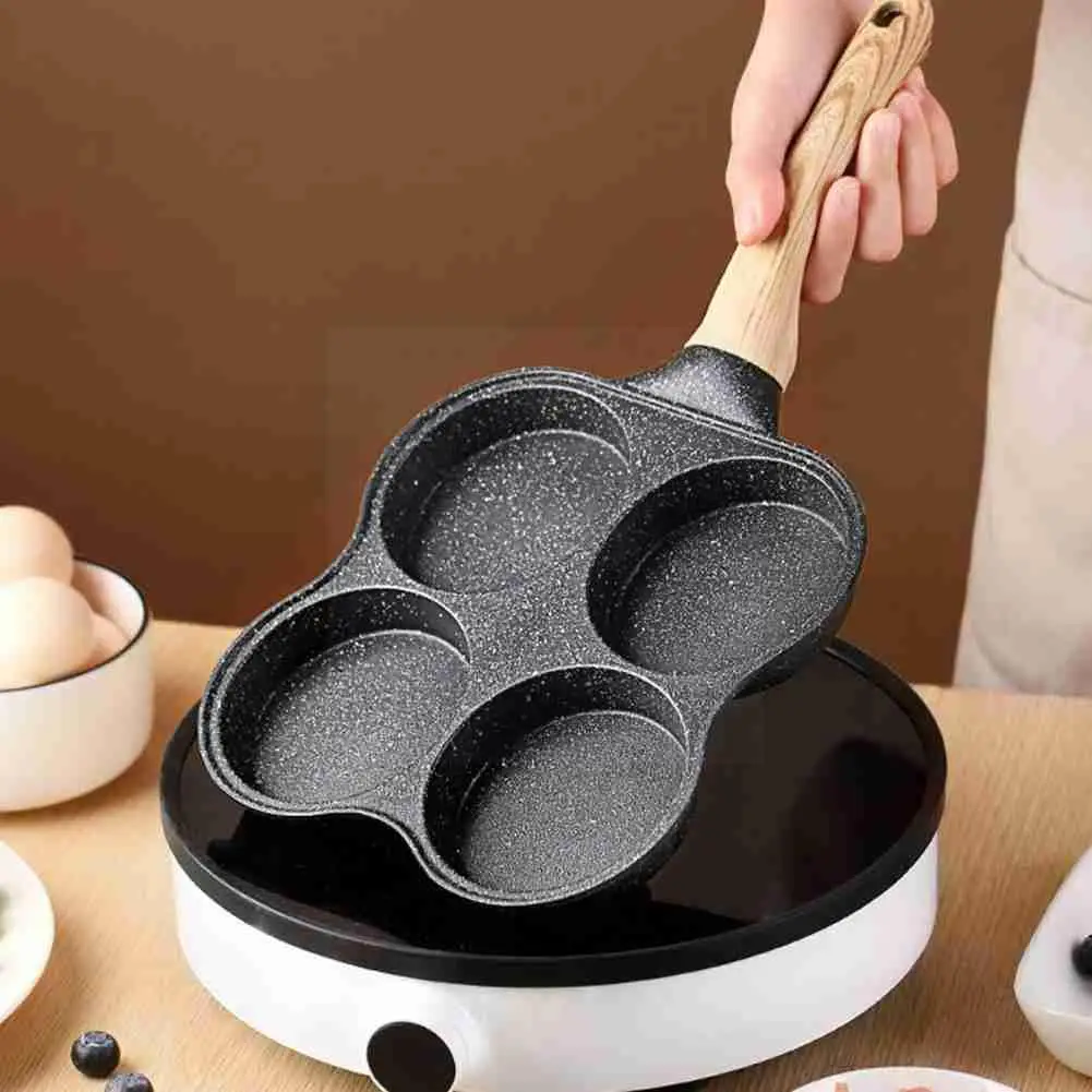 

4 Hole Omelet Pan Frying Pans Breakfast Cooker Pancake Maker Home Stove Gas Cooker Kitchen Cookware For Induction Home Tool
